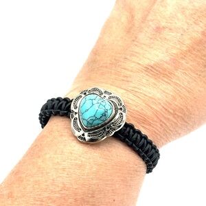 Hand Crafted Black and Turquoise Bracelet, Nwot